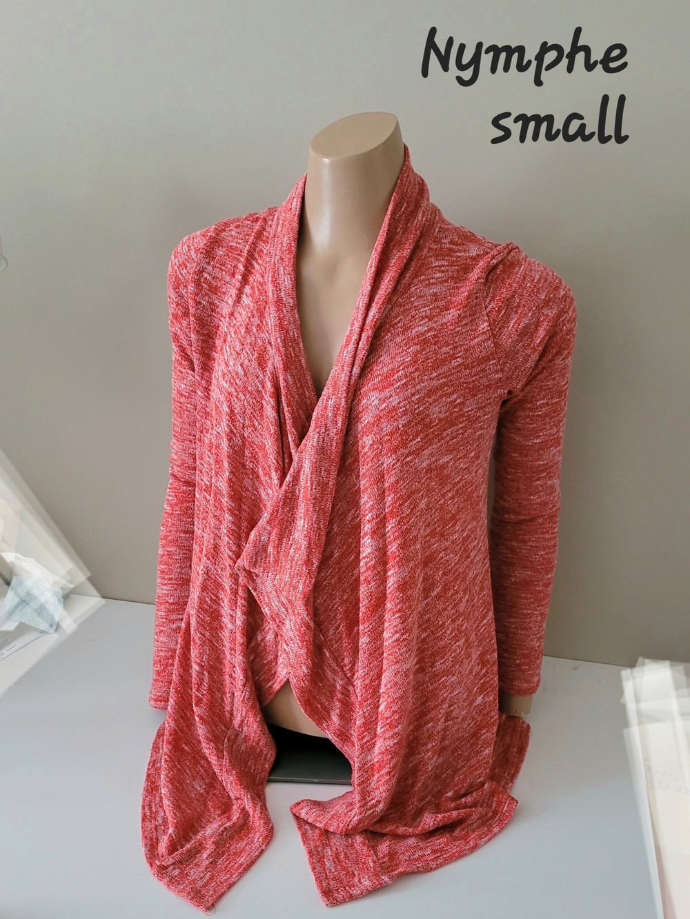 NYMPHE Coral Open Drape Knit Cardigan